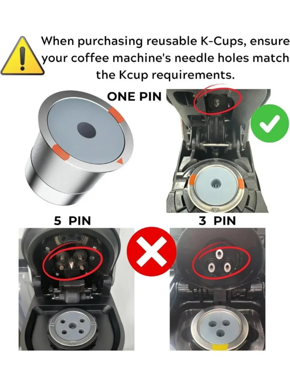 Universal Reusable K Cups & Coffee Pods - Stainless Steel for Keurig 1.0 & 2.0